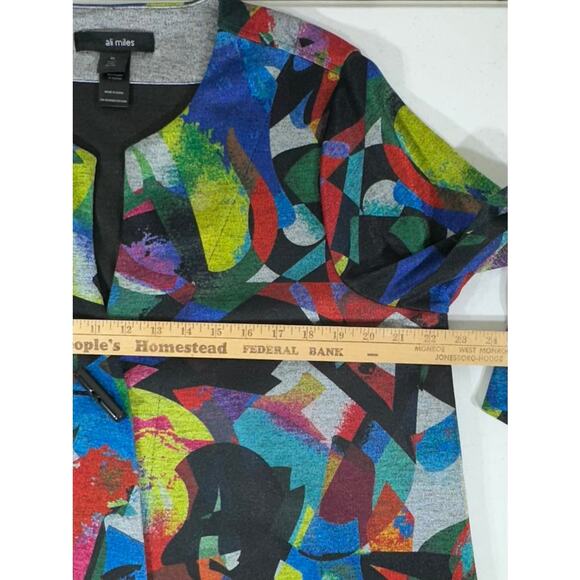 Ali Miles Cardigan Blazer Swing Jacket Size XL Multicolor Abstract Artsy Artist - Picture 9 of 10